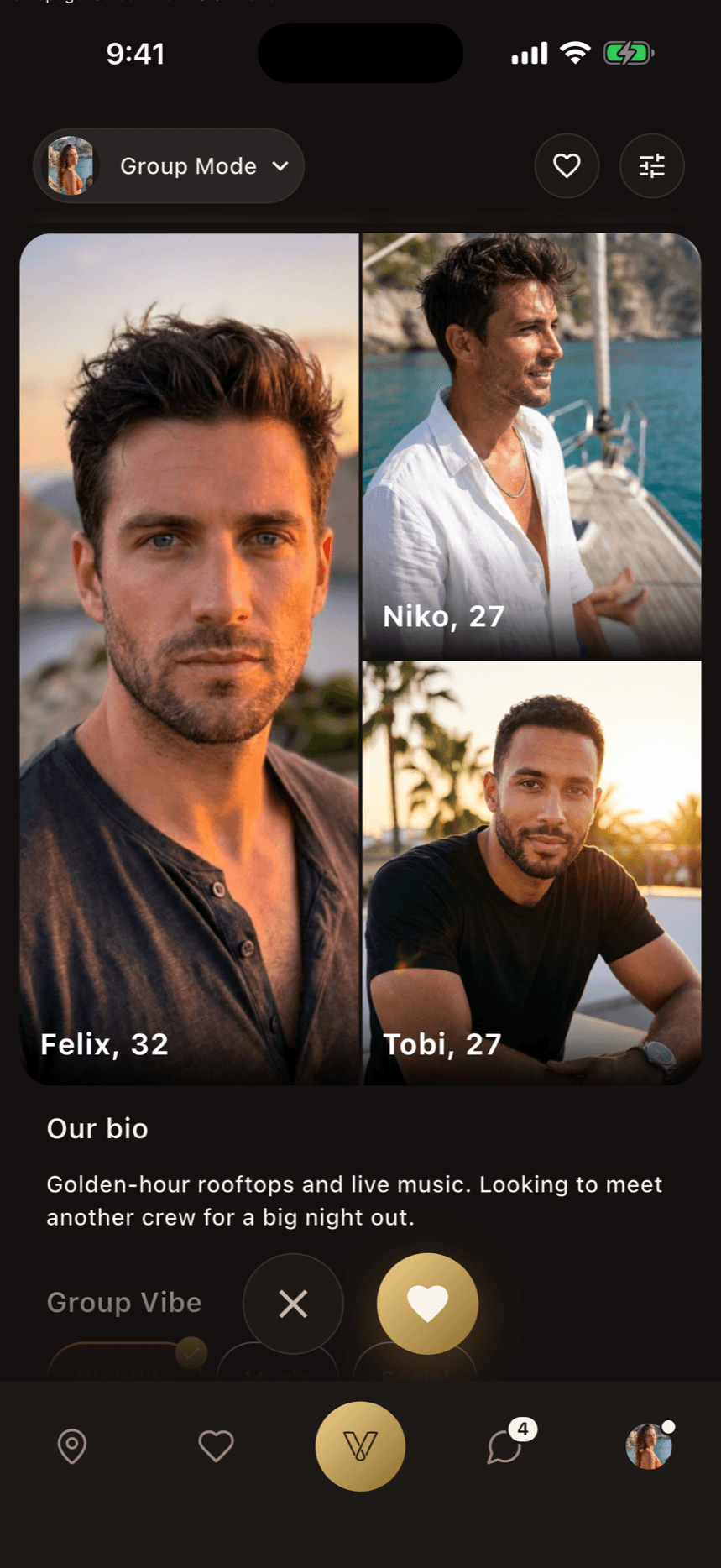 Swiping as a group in Vennu